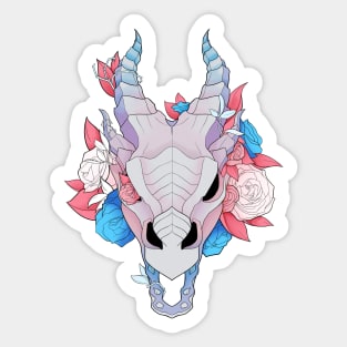 Overgrown Dragon Skull - Trans Sticker